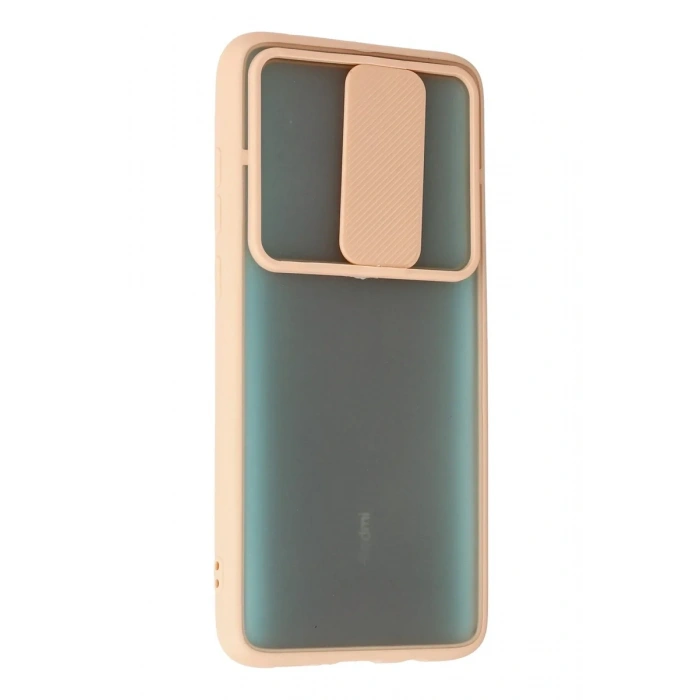 Newface Xiaomi Redmi Note 8 Pro Kılıf Palm Buzlu Kamera Sürgülü Silikon - Pembe