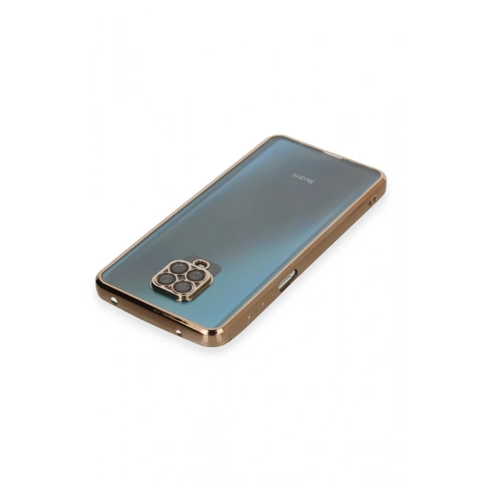 Newface Xiaomi Redmi Note 9 Pro Kılıf Razer Lensli Silikon - Gold