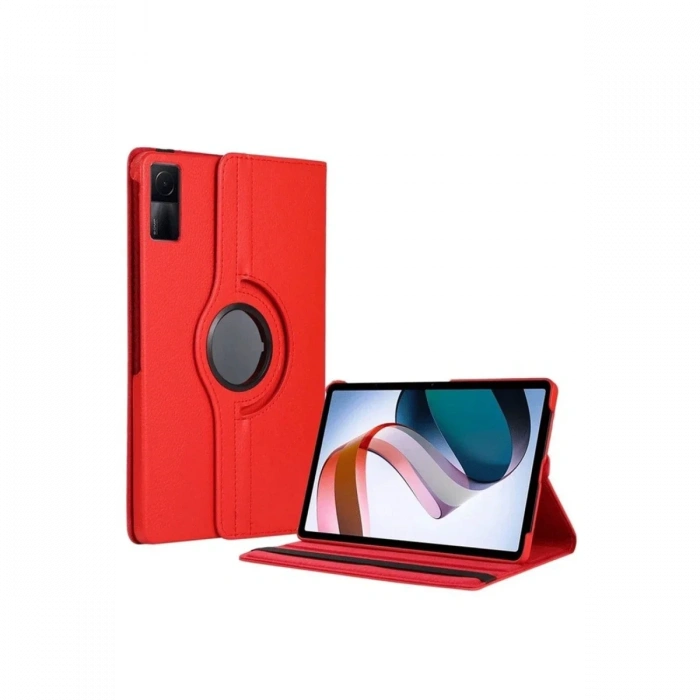 Newface Xiaomi Redmi Pad SE 4G Kılıf 360 Tablet Deri Kılıf - Kırmızı
