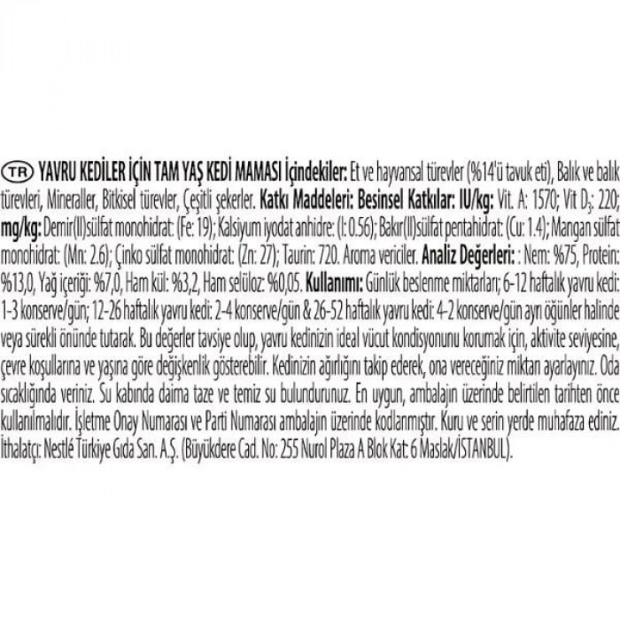 Pro Plan Kitten Tavuklu Yavru Konserve Kedi Maması 85 Gr