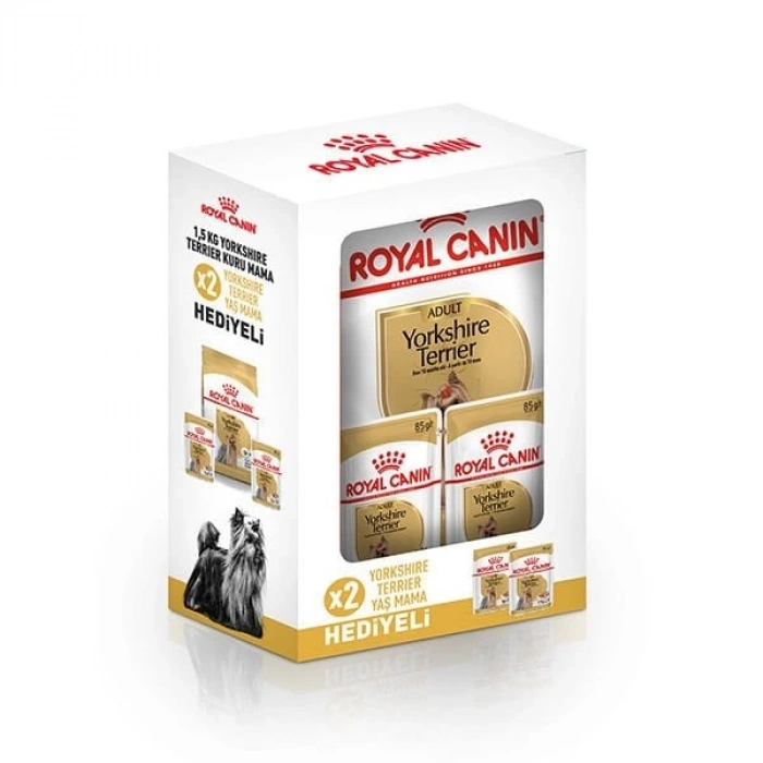 Royal Canin Yorkshire Terrier Adult Yetişkin Köpek Maması 1.5 Kg 2 Pouch Hediye