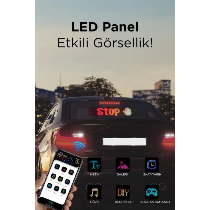 Rp1259 Led Matrix Panel 16x96cm Telefon Kontrollü Kayar Led Animasyon Aydınlatma