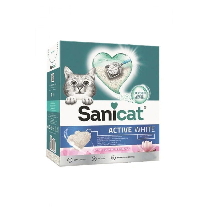 Sanicat Active White Lotus Çiçeği Kedi Kumu 6 L