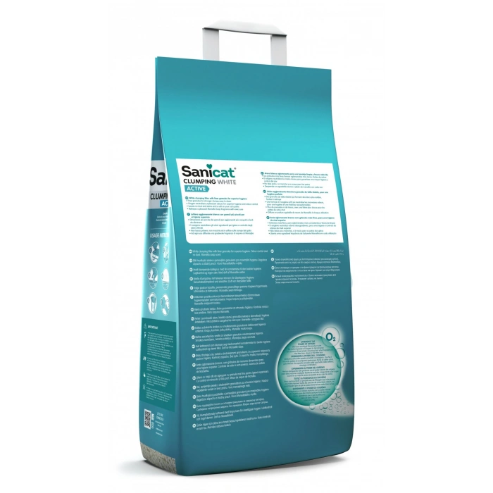Sanicat Clumping White Active Marsilya Sabunlu Kedi Kumu 10l
