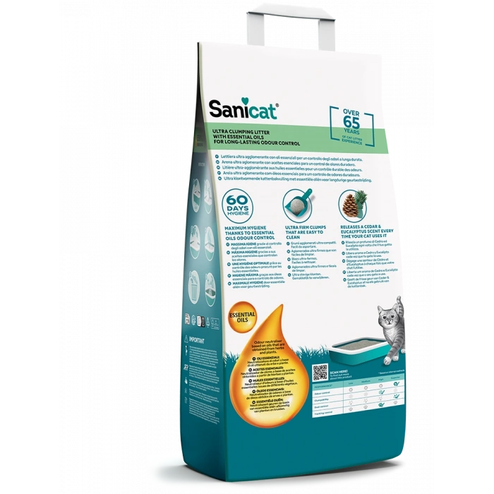 Sanicat Essential Oils Sedir Ve Okaliptus Kokulu Kedi Kumu 10 Kg