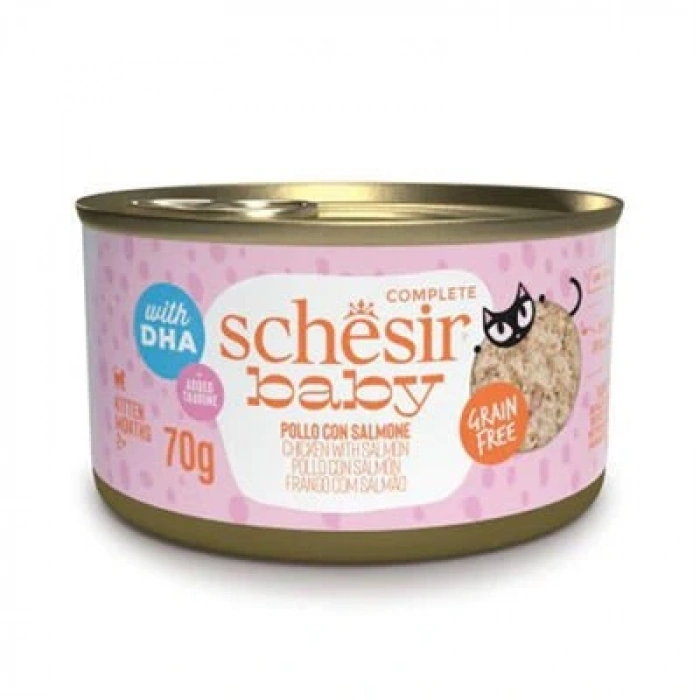 Schesir Baby Cat Tavuklu ve Somonlu Yavru Kedi Konservesi 1 Adet 70 Gr