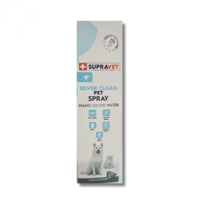 Supravet Silver Clean Nano Gümüş Suyu Çok Amaçlı Kedi ve Köpek Deri Bakım Spreyi 150 Ml