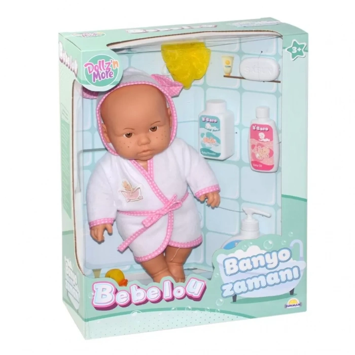 Üreticiniz 030031 Nessiworldman, Bebelou Banyo Zamanı Bebek Seti, 35 Cm / +3 Yaş