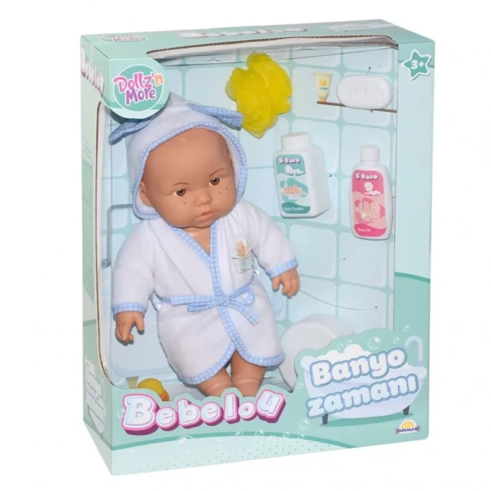 Üreticiniz 030031 Nessiworldman, Bebelou Banyo Zamanı Bebek Seti, 35 Cm / +3 Yaş