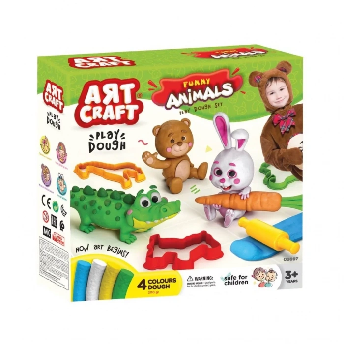 Üreticiniz 03697 Eğlenceli Hayvanlar Hamur Set 200 Gr
