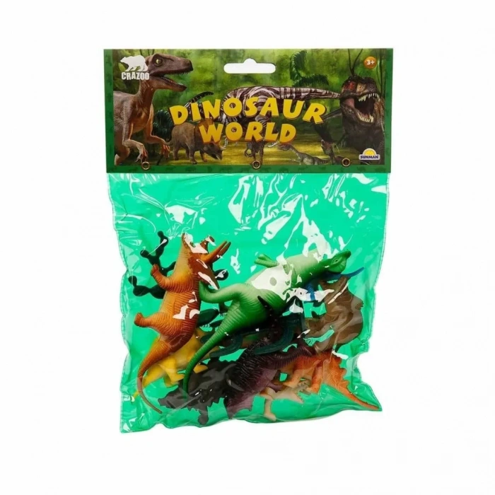 Üreticiniz 0710 Dinozorların Dünyası Poşetli Hayvan Oyun Seti Orta Boy
