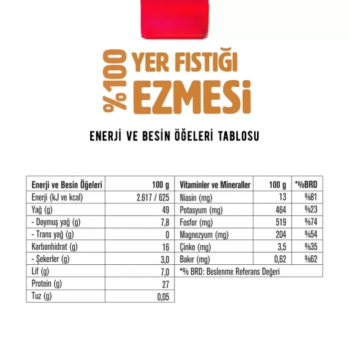 Üreticiniz %100 Yer Fıstığı Ezmesi 315 Gr
