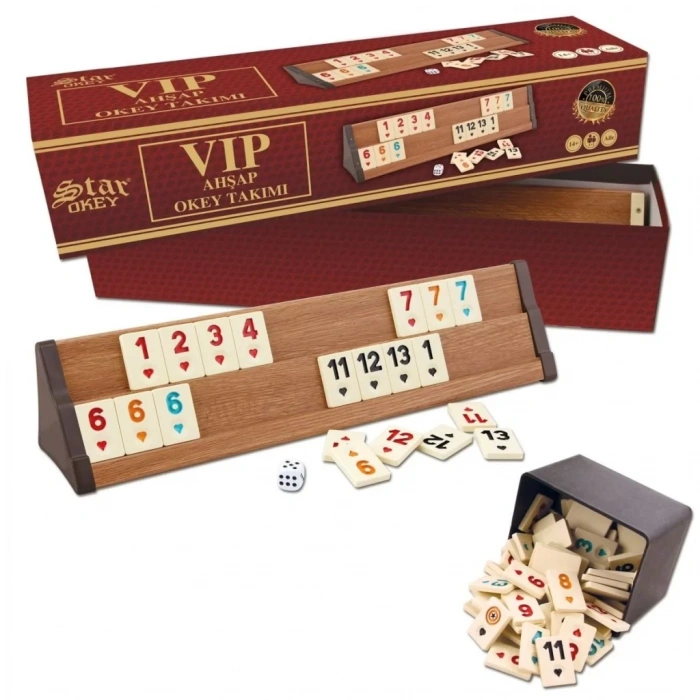 Üreticiniz 1010464 Vip Ahşap Okey Takımı Açık Renk ,star Okey