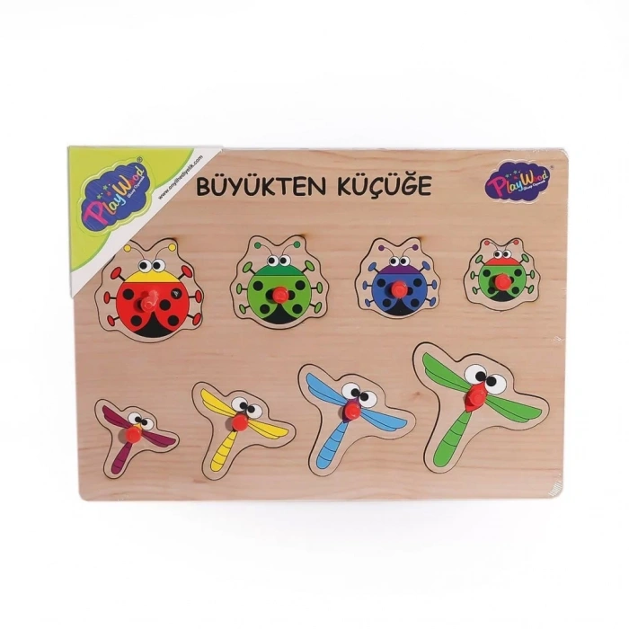 Üreticiniz 131-132 Ony Ahşap Tutmalı Puzzle Büyükten Küçüğe -onyıl