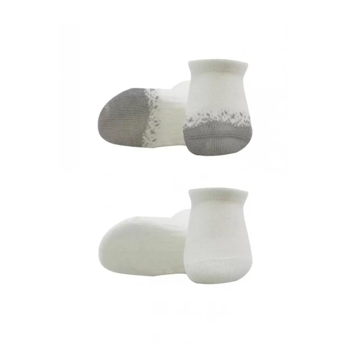 Üreticiniz 2li Penye Sneakers Çorap 20105 Ekru Gri