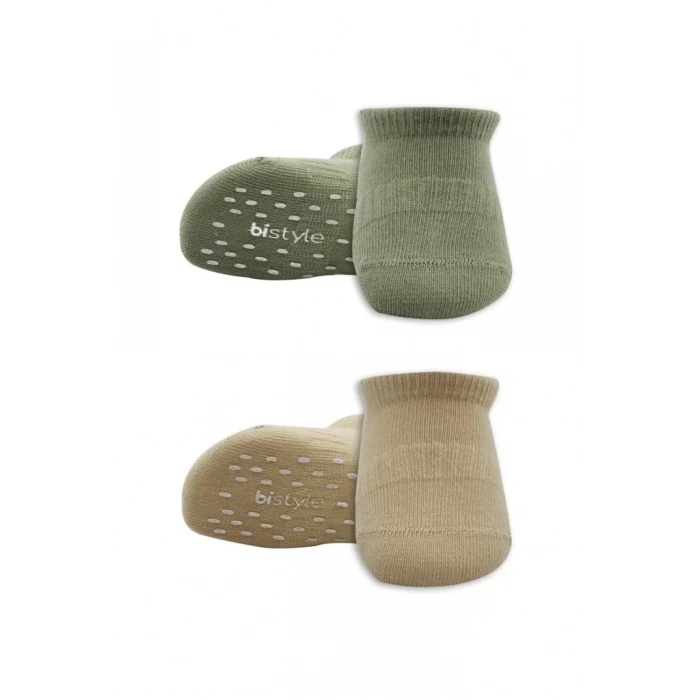 Üreticiniz 2li Sneakers Kaymaz Colours Penye Çorap 20104 Nil Bej