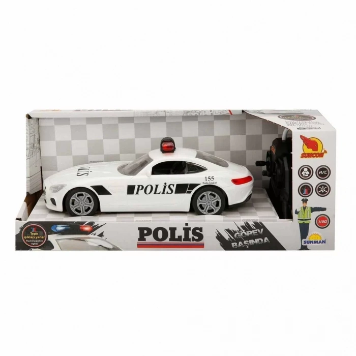Üreticiniz 20357 Uzaktan Kumandalı Işıklı Polis Arabası 21 Cm  Nessiworld