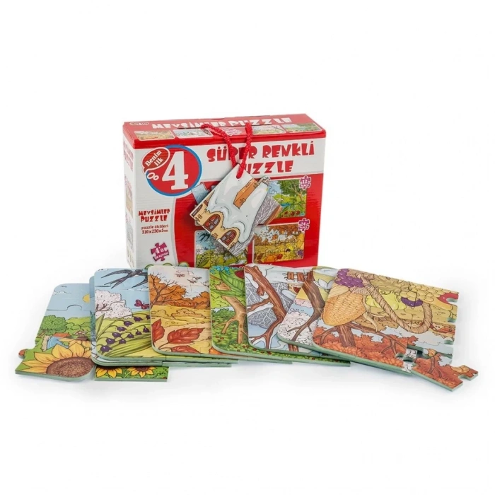 Üreticiniz 2488  Mevsimler Süper Renkli Puzzle 4lü
