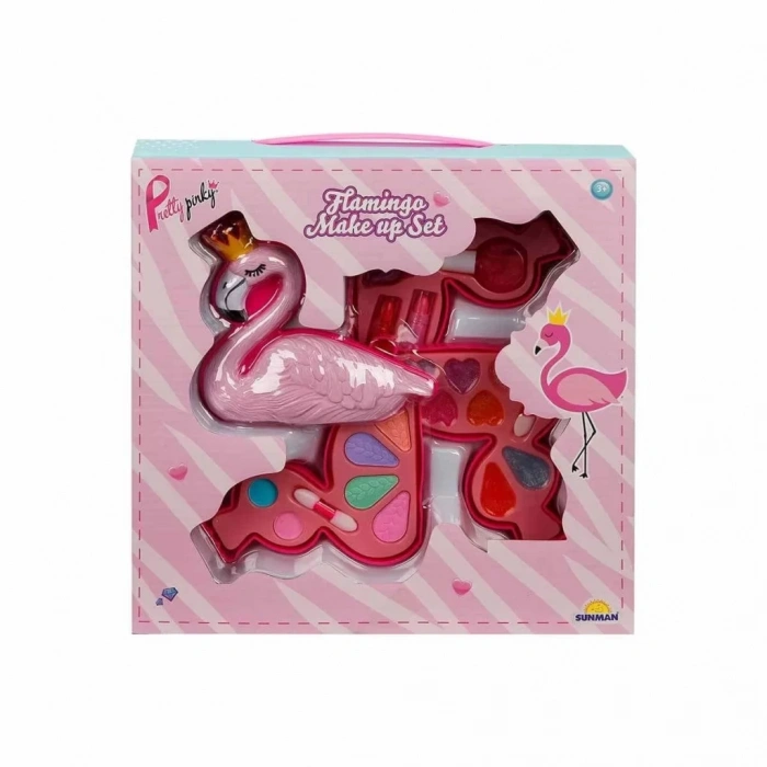 Üreticiniz 2599 Flamingo Şekilli 3 Katlı Makyaj Güzellik Seti