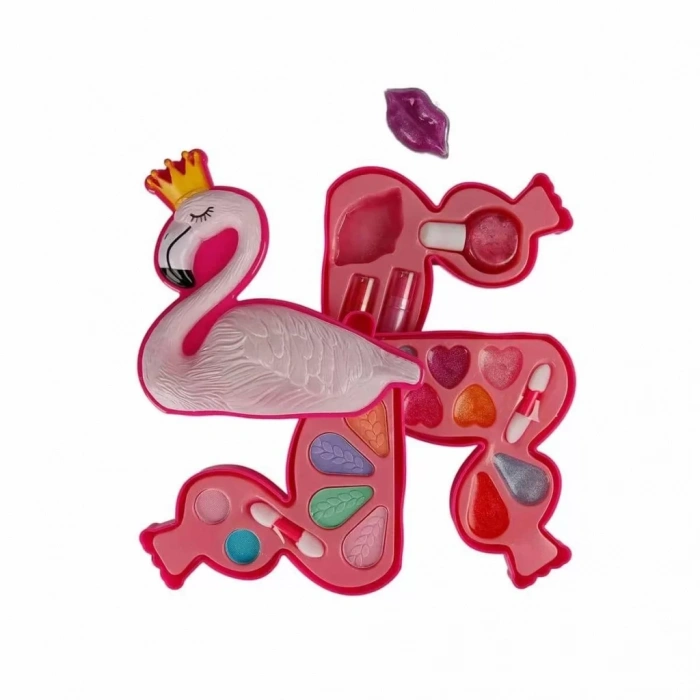 Üreticiniz 2599 Flamingo Şekilli 3 Katlı Makyaj Güzellik Seti