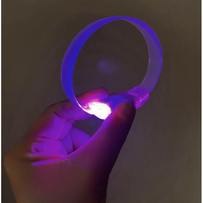 Üreticiniz 3 Modlu Pilli Led Işıklı Esnek Parti Bilekliği Mor