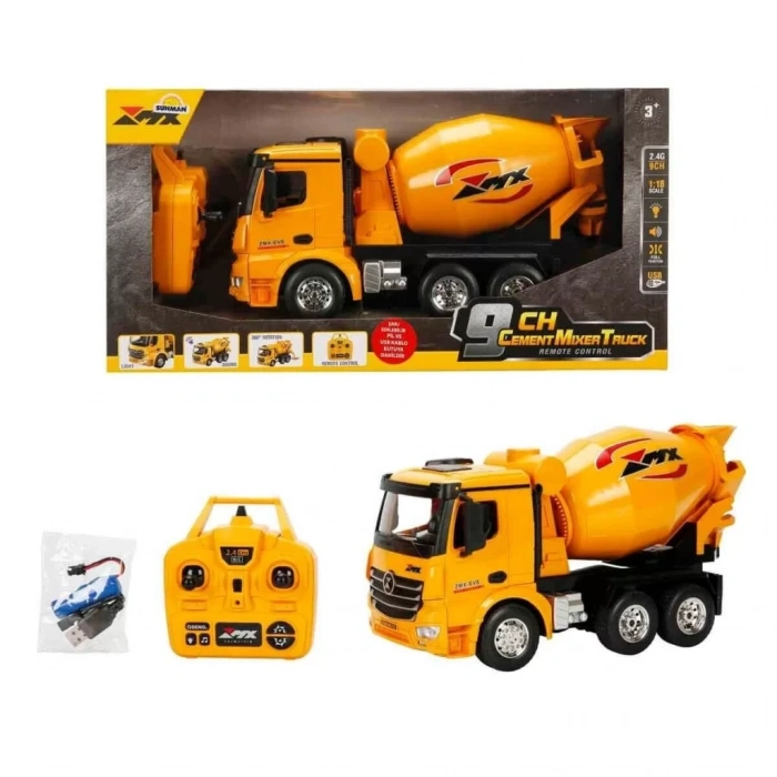 Üreticiniz 5084 İş Makinesi 1 18 Beton Mikseri Ff 9ch 3 7v Usb 2 4 Ghz Sesli Işı