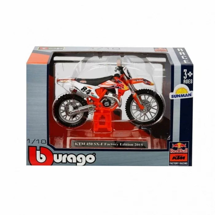 Üreticiniz 51070 Nessiworld-bur-1:18 Motor Red Bull Ktm 450 2 Asorti
