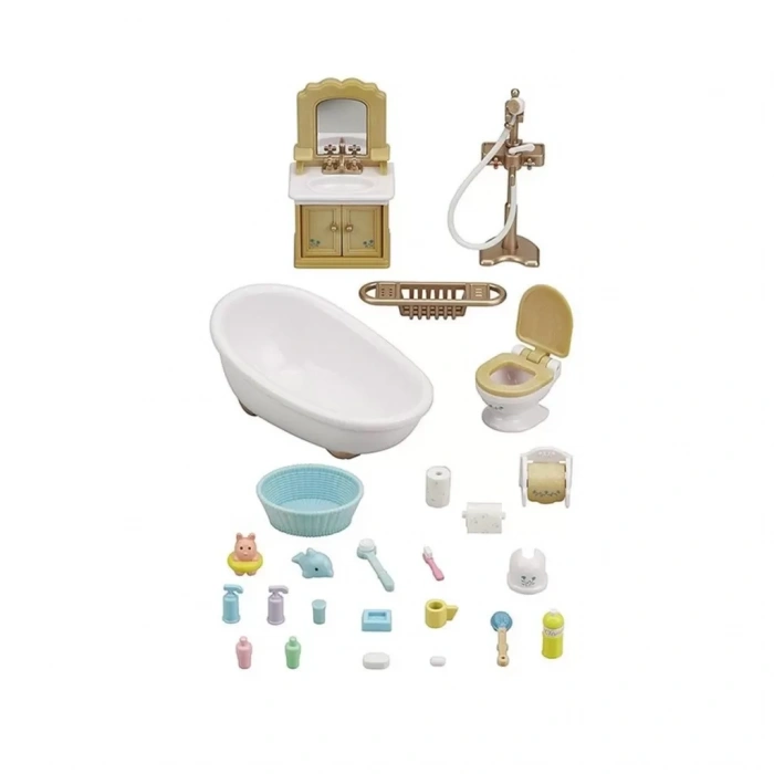 Üreticiniz 5286 Sylvanian Families, Banyo Seti, 20 Parça ,+3 Yaş, Figürler Ayrı Satılır.