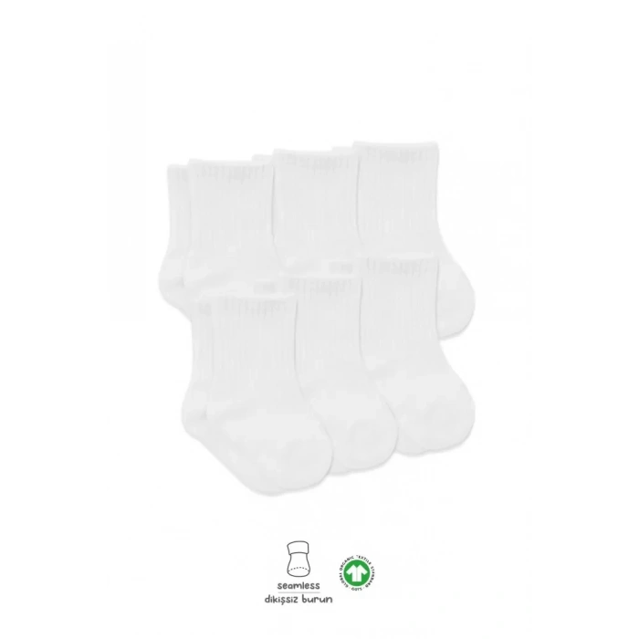 Üreticiniz 6lı Basic Penye Soket Çorap 10101 Beyaz