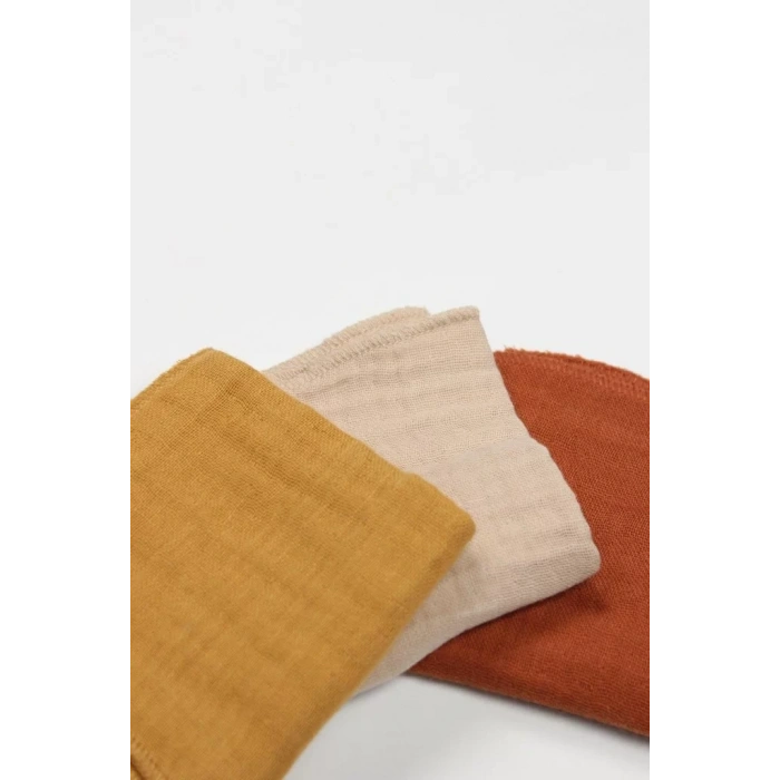 Üreticiniz 6lı Müslin Mendil 20x20 Cm 90106 Kiremit Bej Hardal
