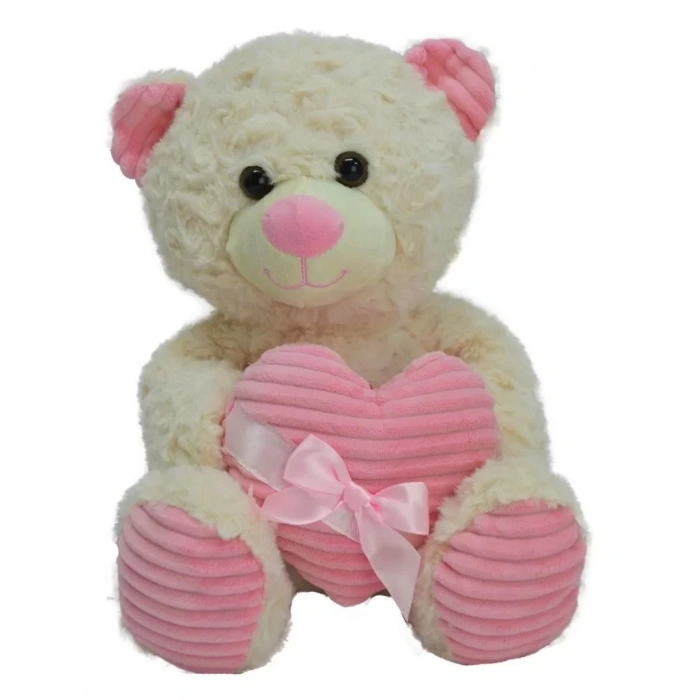 Üreticiniz 62915 35 Cm Kalbi Kurdeleli Peluş Ayı -hly