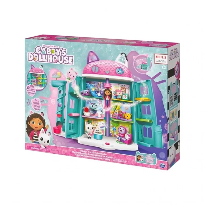 Üreticiniz 70742 Gabbys Dollhouse Festival Evi Eğlenceli Müzikli Oyun Seti 63 Cm -spinmaster