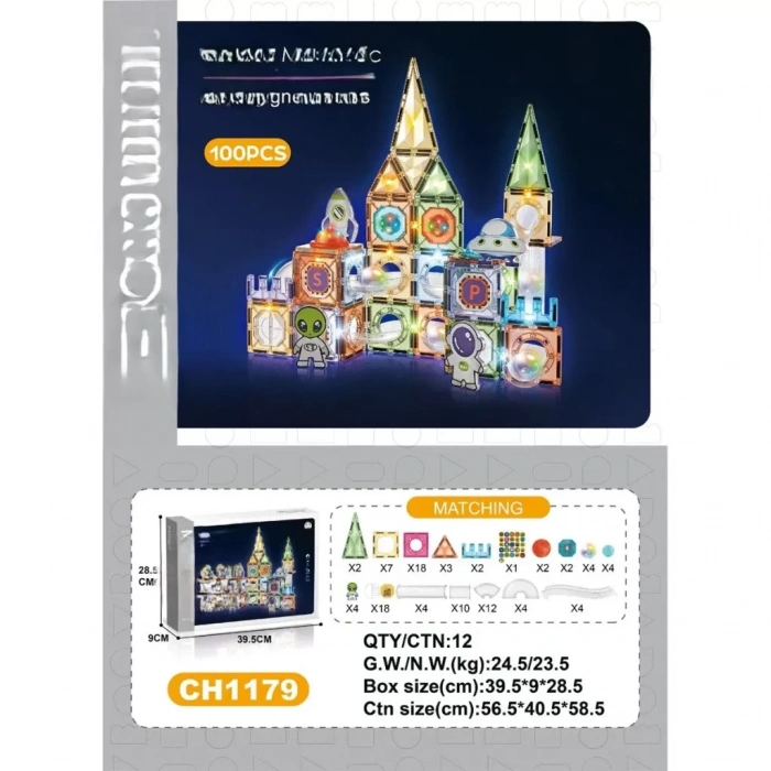 Üreticiniz 7.5cm Işıklı Blok 100 Parça