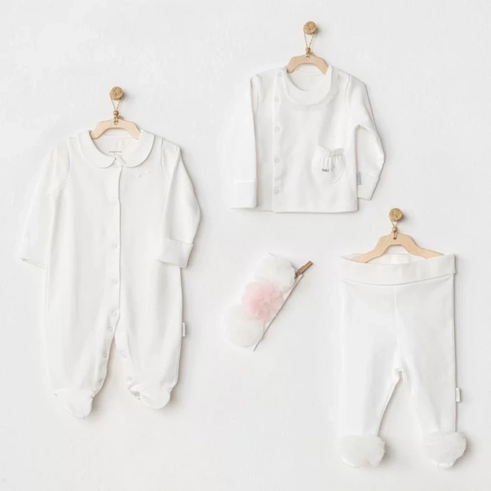 Üreticiniz Ac24501 Petit Love Newborn Tüllü 4 Parça Set Ekru
