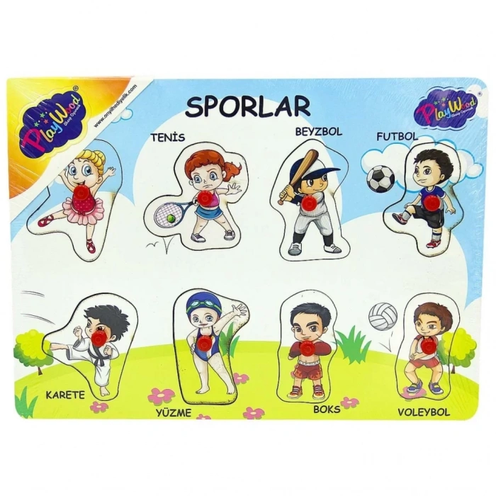 Üreticiniz Ahşap Tutmalı Sporlar Yapboz