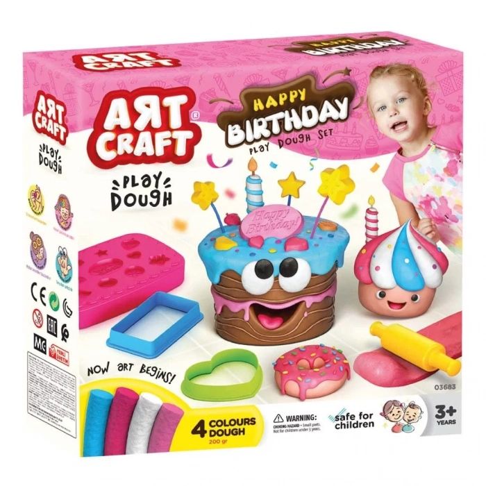 Üreticiniz Art Craft Doğum Günü Oyun Hamuru Seti 10 Parça