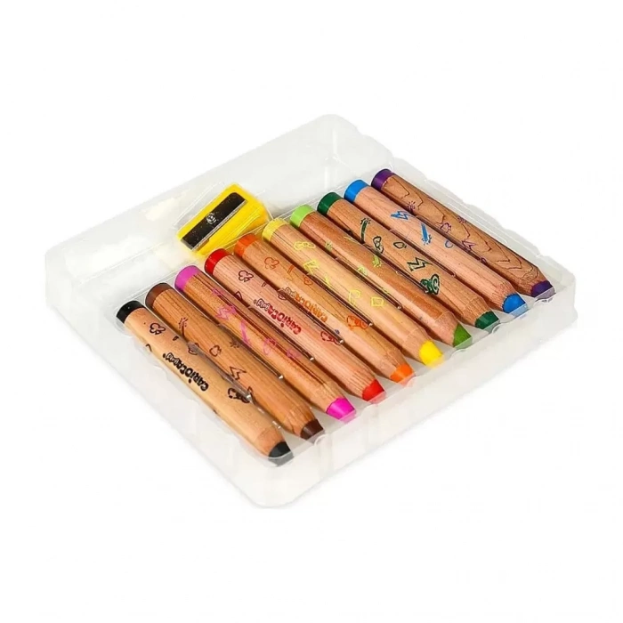Üreticiniz Baby 3 İn 1 Ahşap Gövdeli Boya Kalemi 10lu
