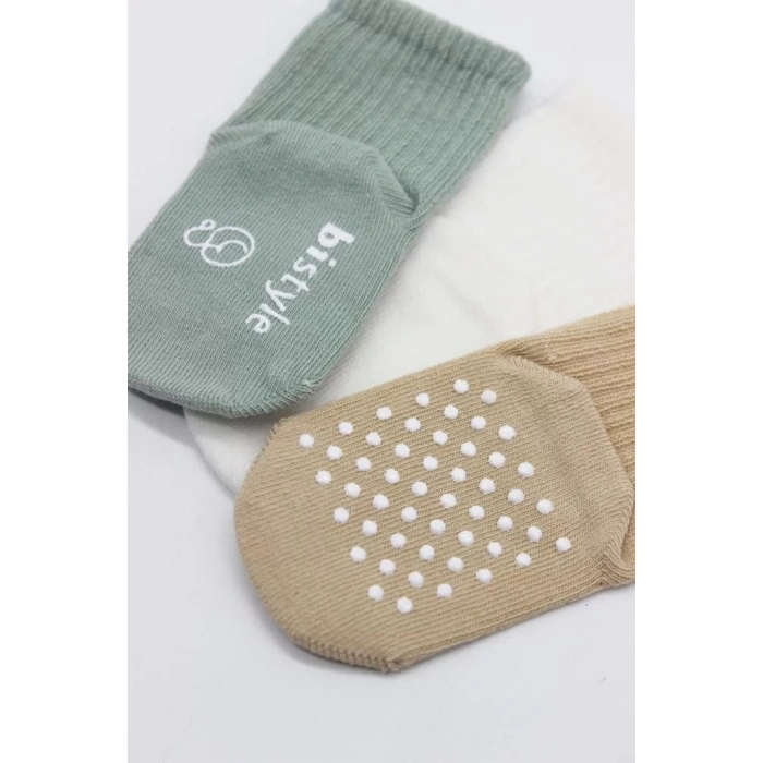 Üreticiniz Basic Kaymaz Penye Soket Çorap 3lü Bs10107 Nil Ekru Bej