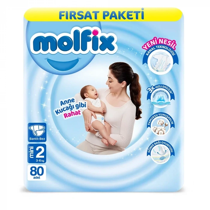 Üreticiniz Bebek Bezi Fırsat Paketi 2 Beden 3-6 Kg 80 Adet
