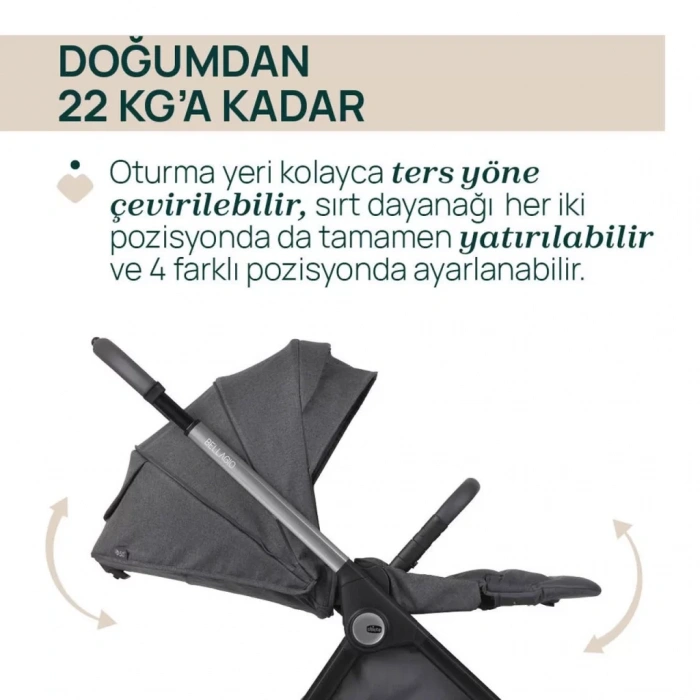 Üreticiniz Bellagio Bebek Arabası Black Satin
