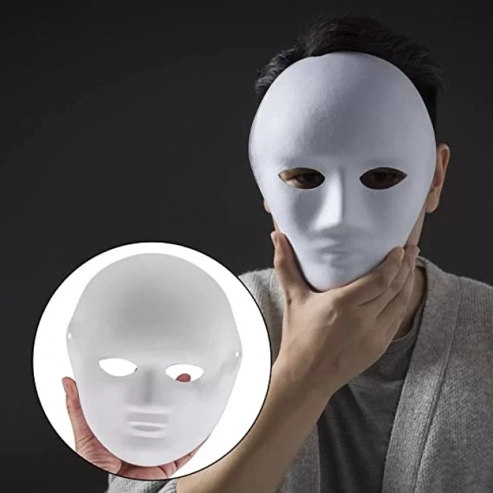 Üreticiniz Beyaz Renk Boyanabilir Anonim Tam Yüz Cosplay Maske 24x18 Cm