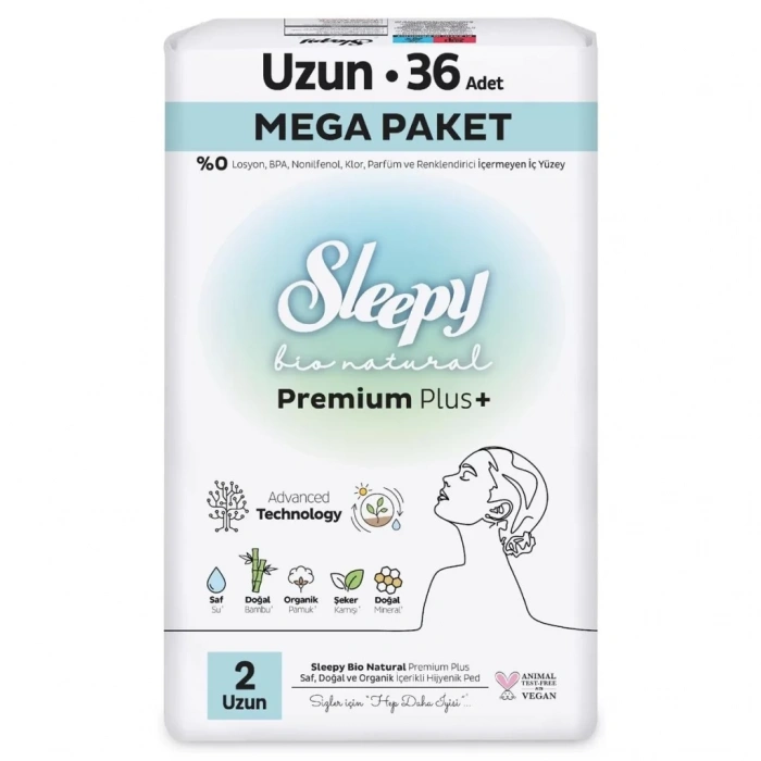 Üreticiniz Bio Natural Premium Plus Mega Uzun Ped 36 Adet