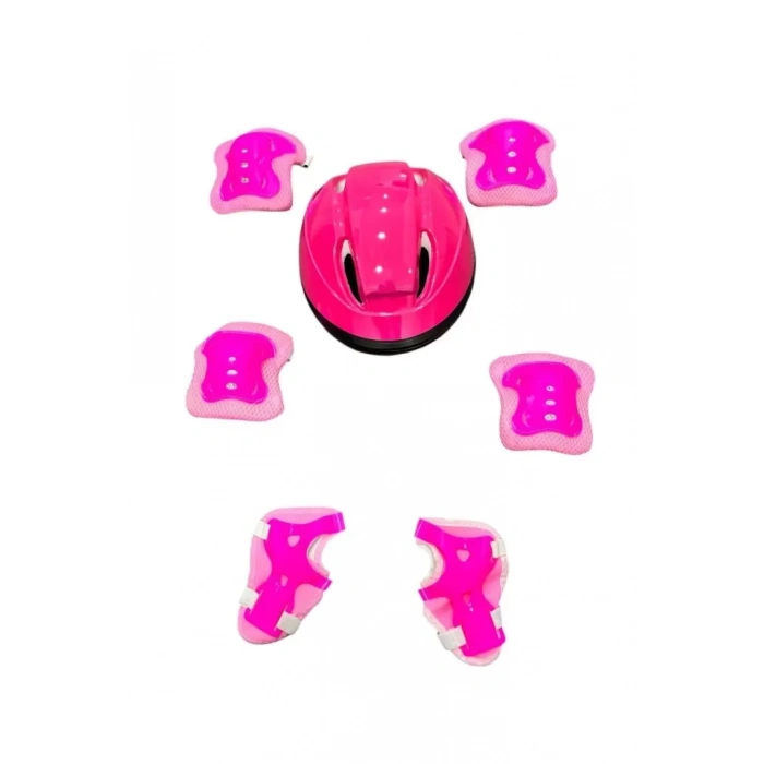 Üreticiniz Bisiklet Kaykay Paten Çocuk Kaskı Ve Dizlik Set Pempe/pembe