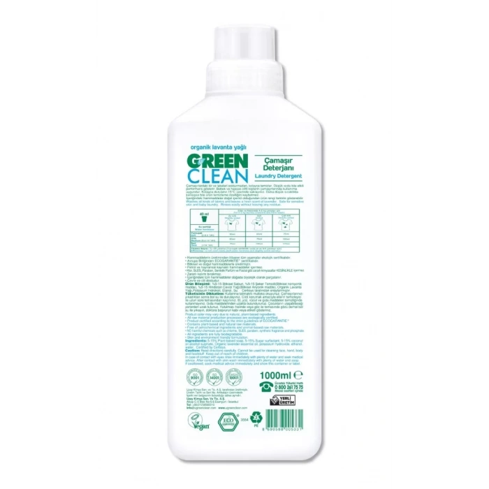 Üreticiniz Bitkisel Çamaşır Deterjanı 1000 Ml (20 Yıkama)