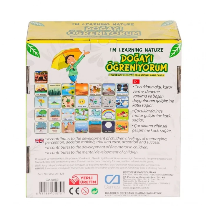 Üreticiniz Caegt-5053 Doğayı Öğreniyorum Eğitici Oyun Kartları -