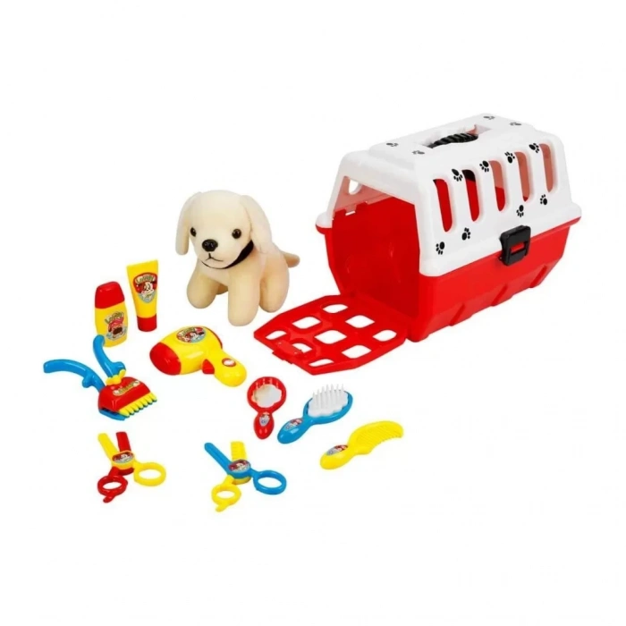 Üreticiniz Çantalı Peluş Köpek Kuaför Seti