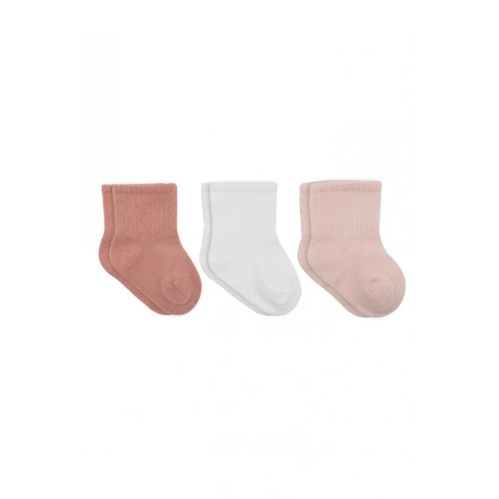 Üreticiniz Cherry Girl 3lü Penye Soket Çorap 10138 Pudra