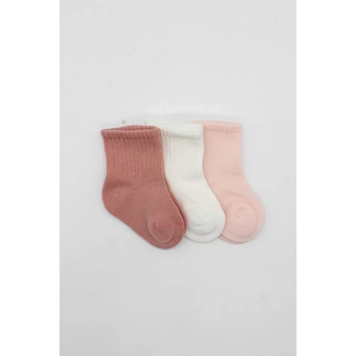 Üreticiniz Cherry Girl 3lü Penye Soket Çorap 10138 Pudra