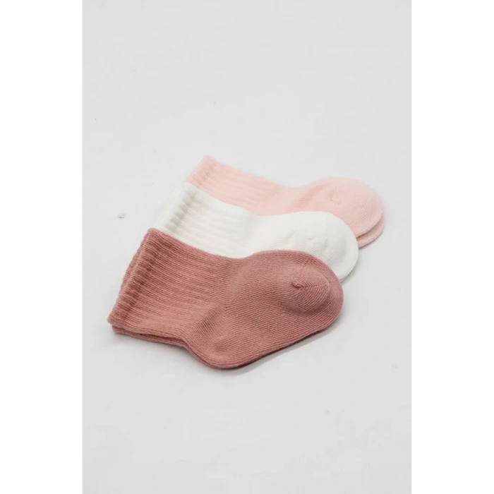 Üreticiniz Cherry Girl 3lü Penye Soket Çorap 10138 Pudra