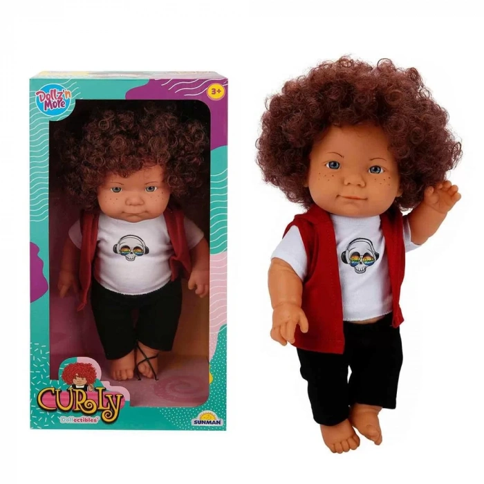 Üreticiniz Curly Bebek Tulumlu Elbiseli Et Bebek 35 Cm